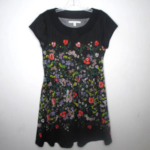 LC Lauren Conrad Dress Black Floral A-Line
